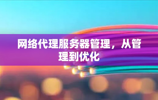 网络代理服务器管理,从管理到优化 网络代理服务器管理,从管理到优化