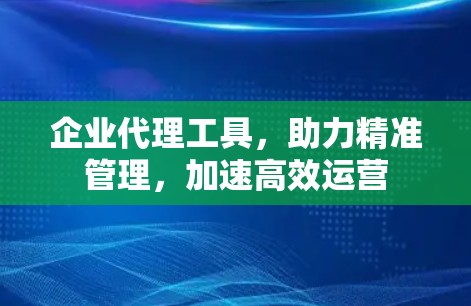 企业代理工具，助力精准管理，加速高效运营