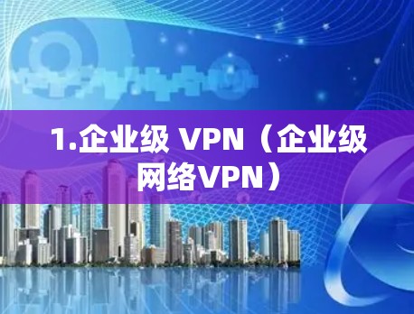 1.企业级 VPN(企业级网络VPN) 1.企业级 VPN(企业级网络VPN)